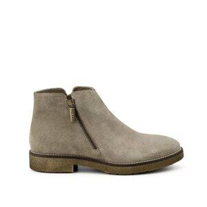 Italeau Foliana Side Zip Ankle Booties Boots Womens 38 Taupe Suede Waterproof